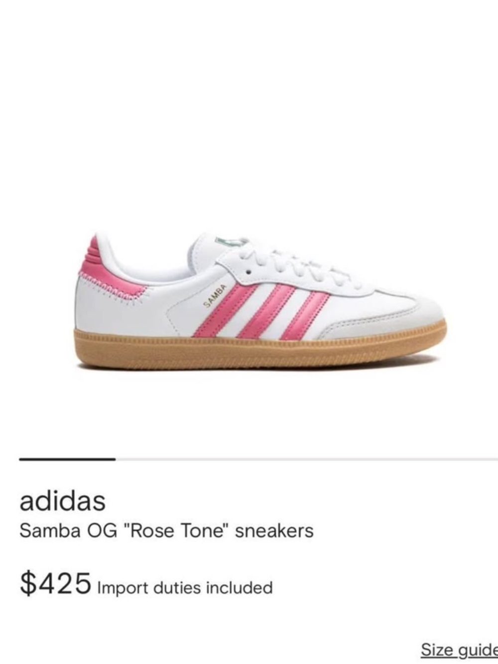 adidas Samba OG Rose Tone Women’s Sneakers - White & Pink
